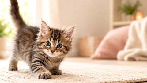 Kitten in a cozy home for a 1 month old kitten in human years guide
