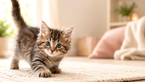 Kitten in a cozy home for a 2 month old kitten in human years guide