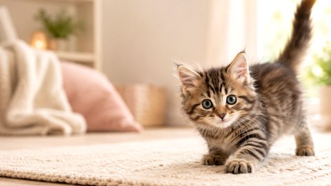 Kitten in a cozy home for a 3 month old kitten in human years guide
