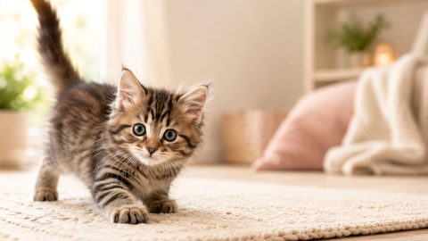 Kitten in a cozy home for a 4 month old kitten in human years guide