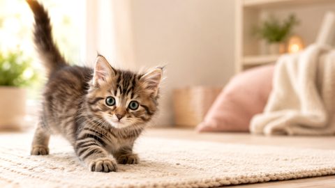 Kitten in a cozy home for a 6 month old kitten in human years guide