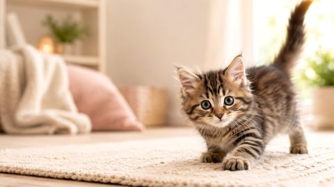 Kitten in a cozy home for a 8 month old kitten in human years guide