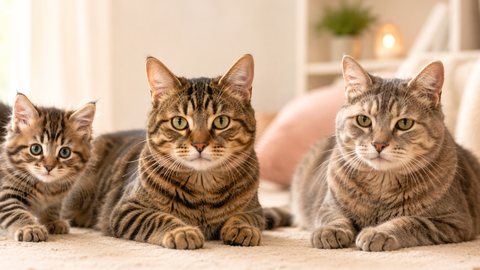 Peaceful cat resting on a soft blanket for the Kitten Years privacy page